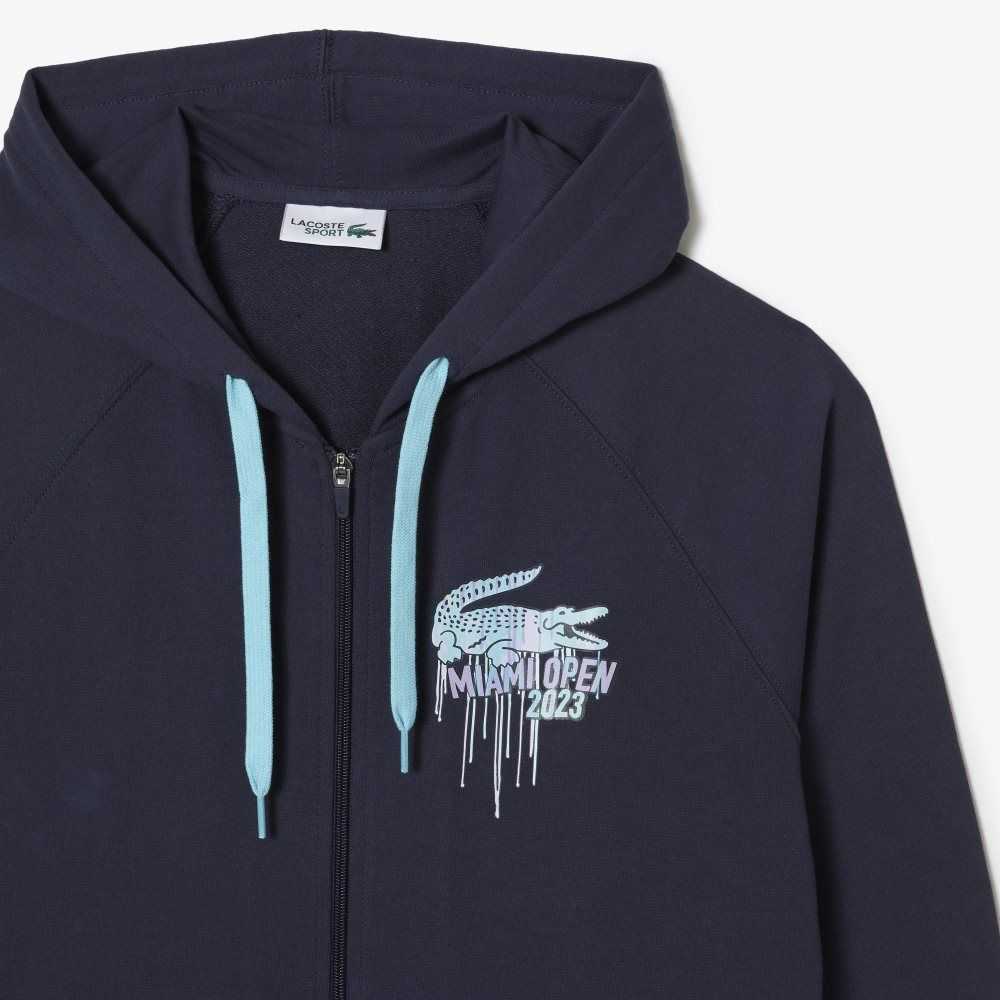 Lacoste Sport Miami Open Edition Hoodie Blå | PEYGF-7042