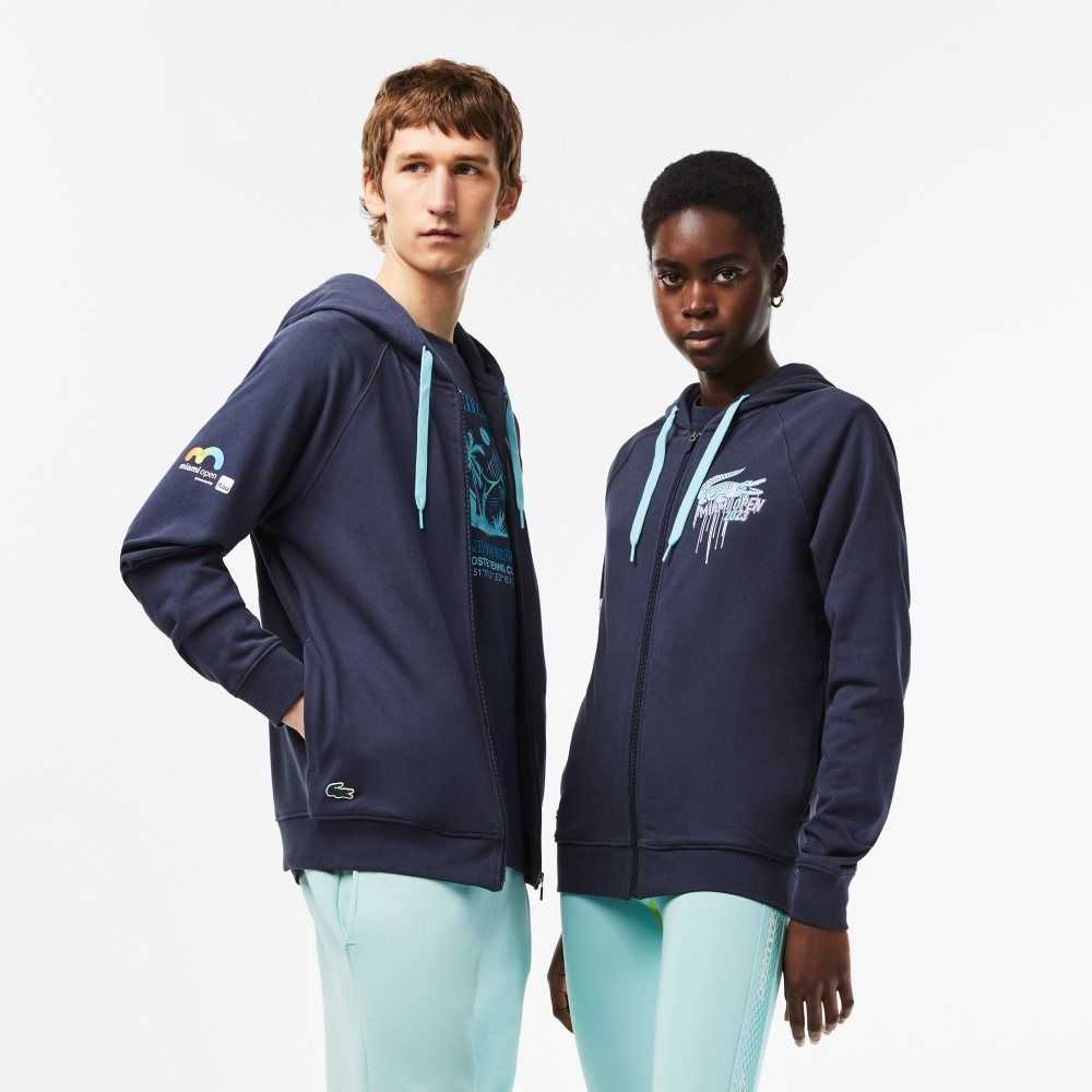 Lacoste Sport Miami Open Edition Hoodie Blå | PEYGF-7042