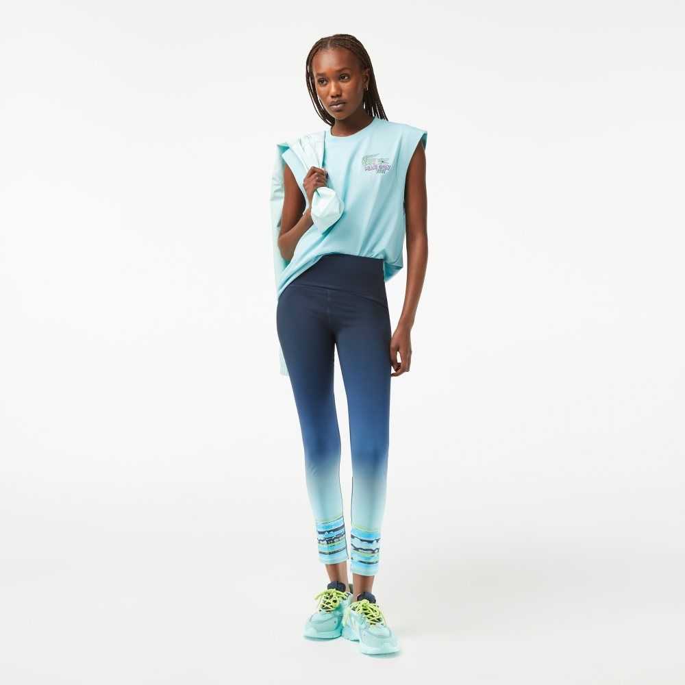 Lacoste Sport Miami Open Edition Leggings Blå | IODGB-6780