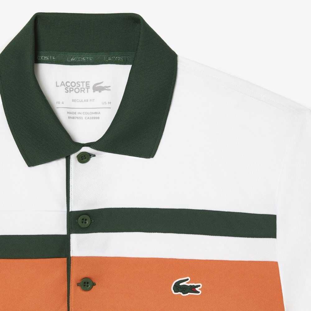 Lacoste Sport Miami Open Edition Stripe Vita Orange Gröna | TCSYU-9037