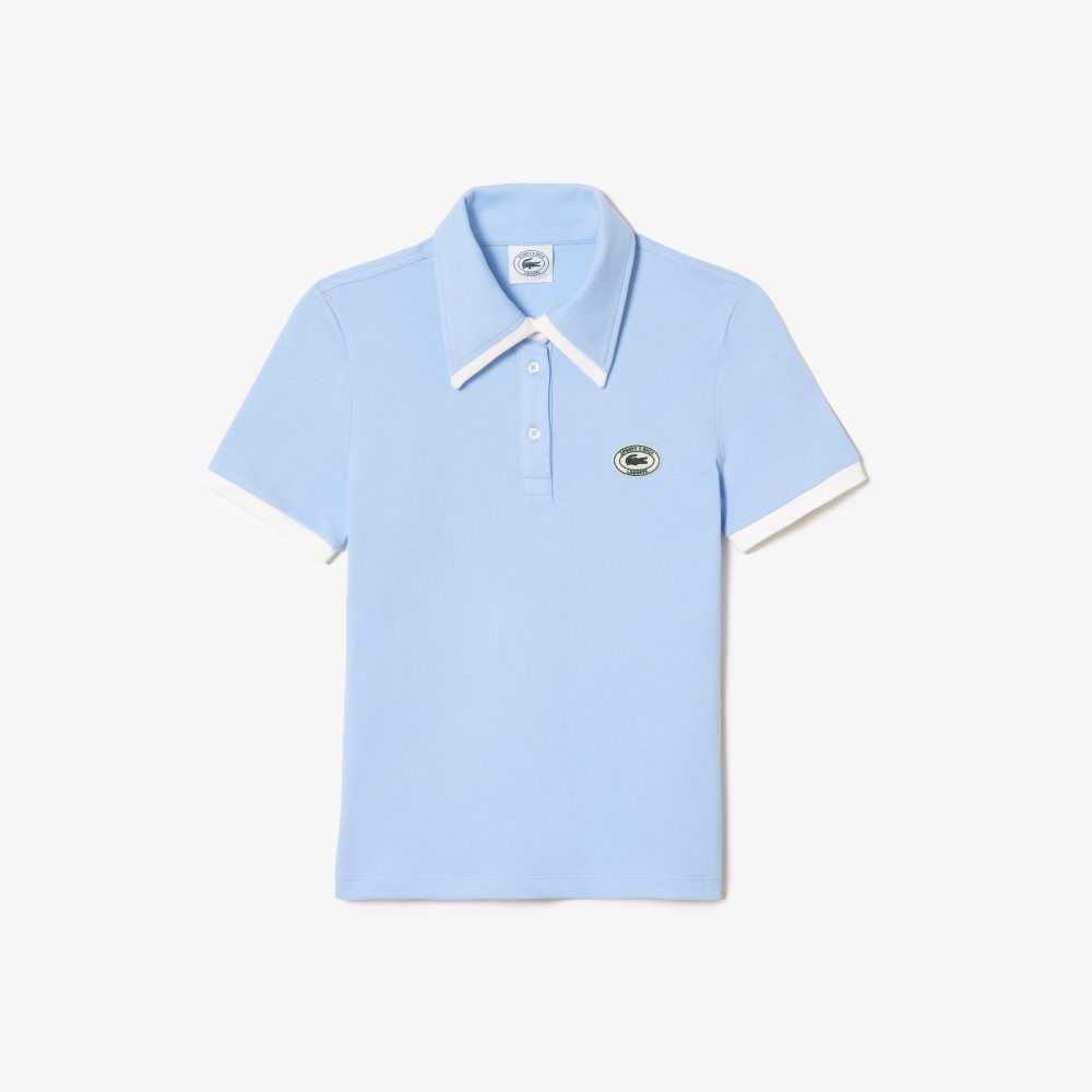 Lacoste Sportiga & Rich Contrast Collar Blå Vita | DPAEY-4521