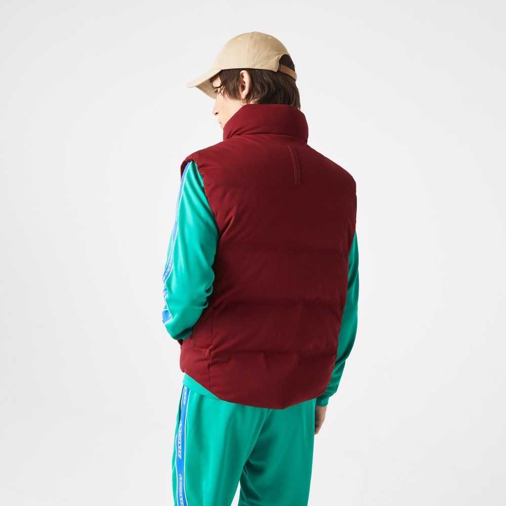 Lacoste Stowable Hood Vest Vinröda | YBWSK-5867