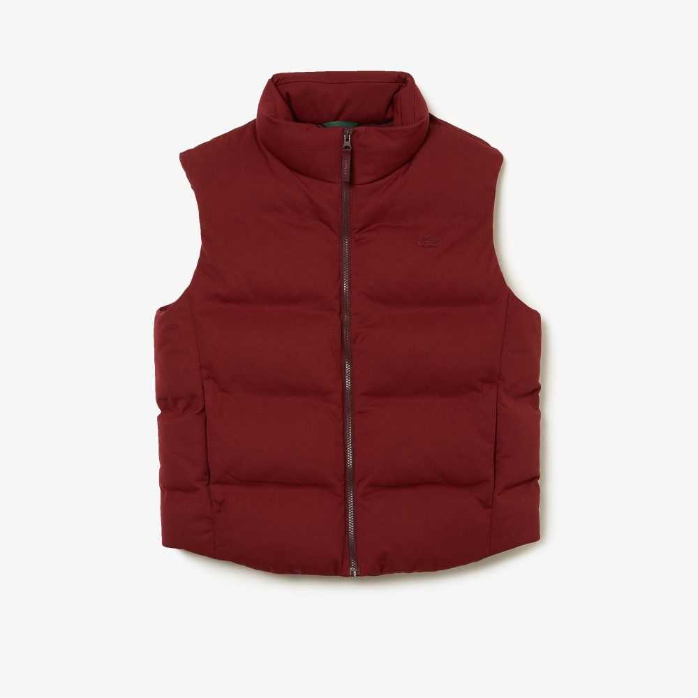 Lacoste Stowable Hood Vest Vinröda | YBWSK-5867