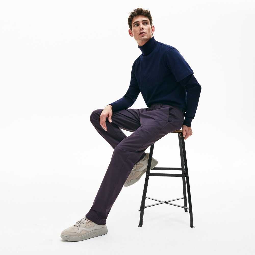 Lacoste Stretch Bomull Chino Marinblå Blå | KTZNC-5982