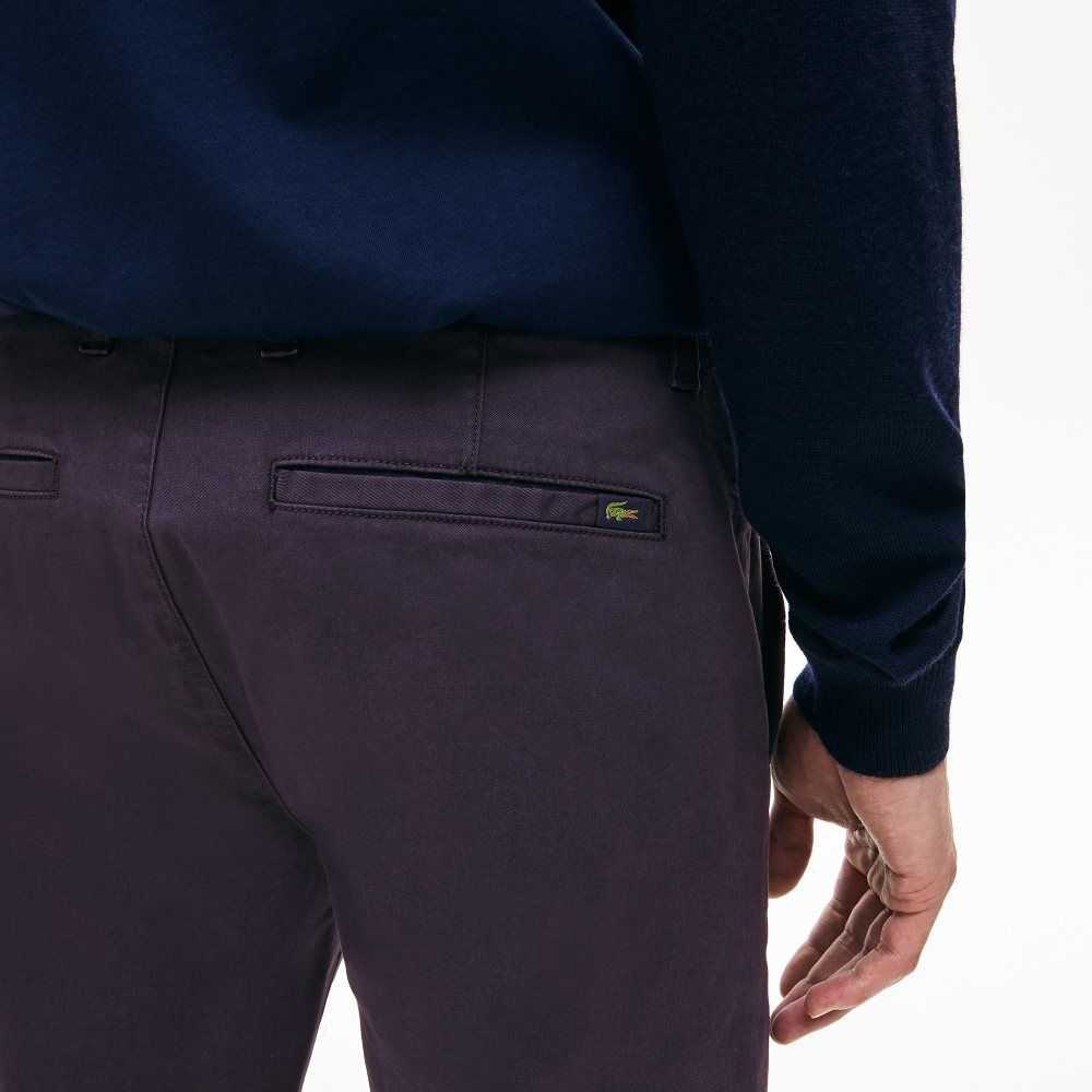 Lacoste Stretch Bomull Chino Marinblå Blå | KTZNC-5982