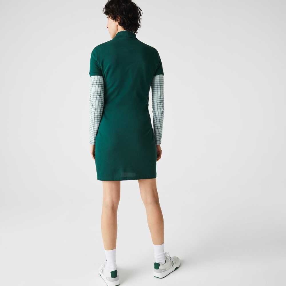 Lacoste Stretch Bomull Pique Polo Gröna | DRBOQ-8541