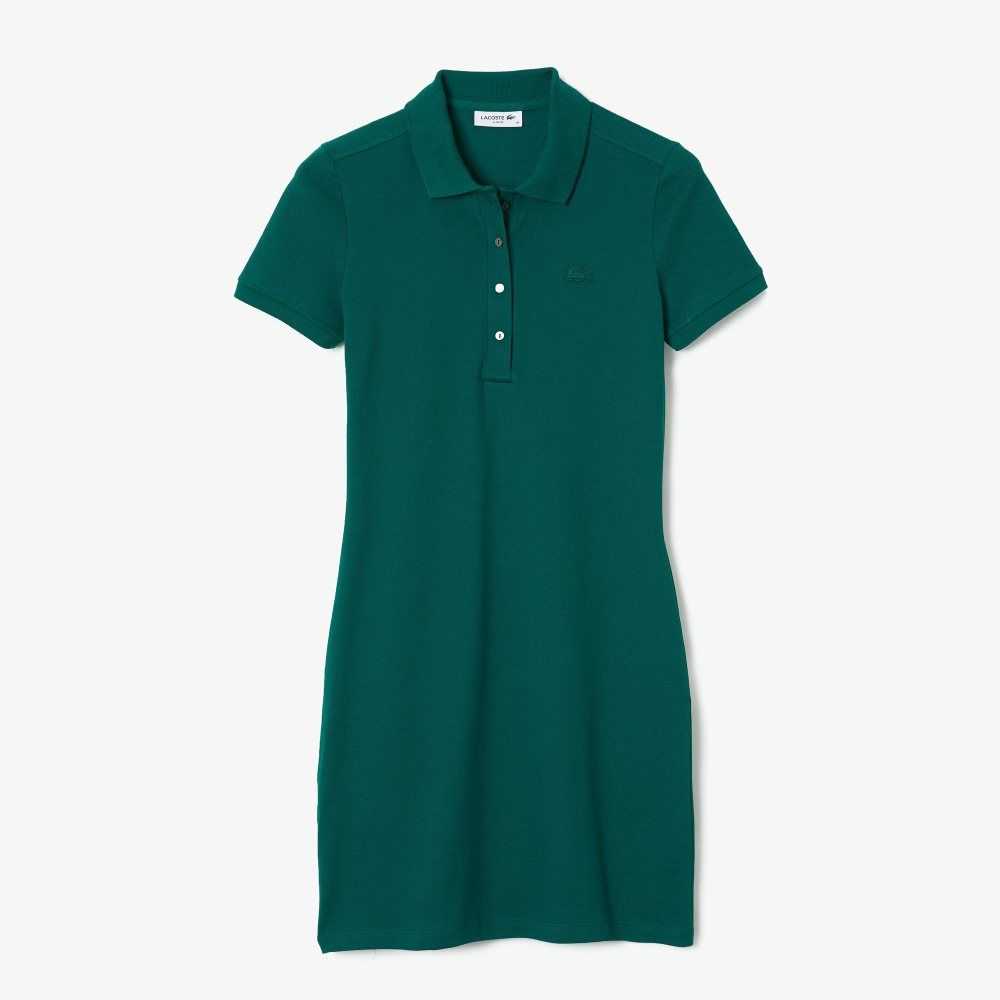 Lacoste Stretch Bomull Pique Polo Gröna | DRBOQ-8541