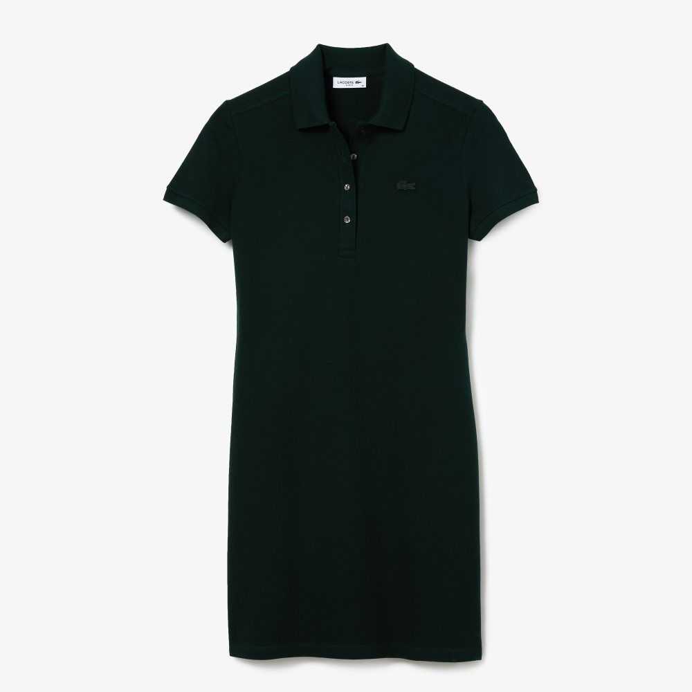 Lacoste Stretch Bomull Pique Polo Gröna | WFOLU-0348