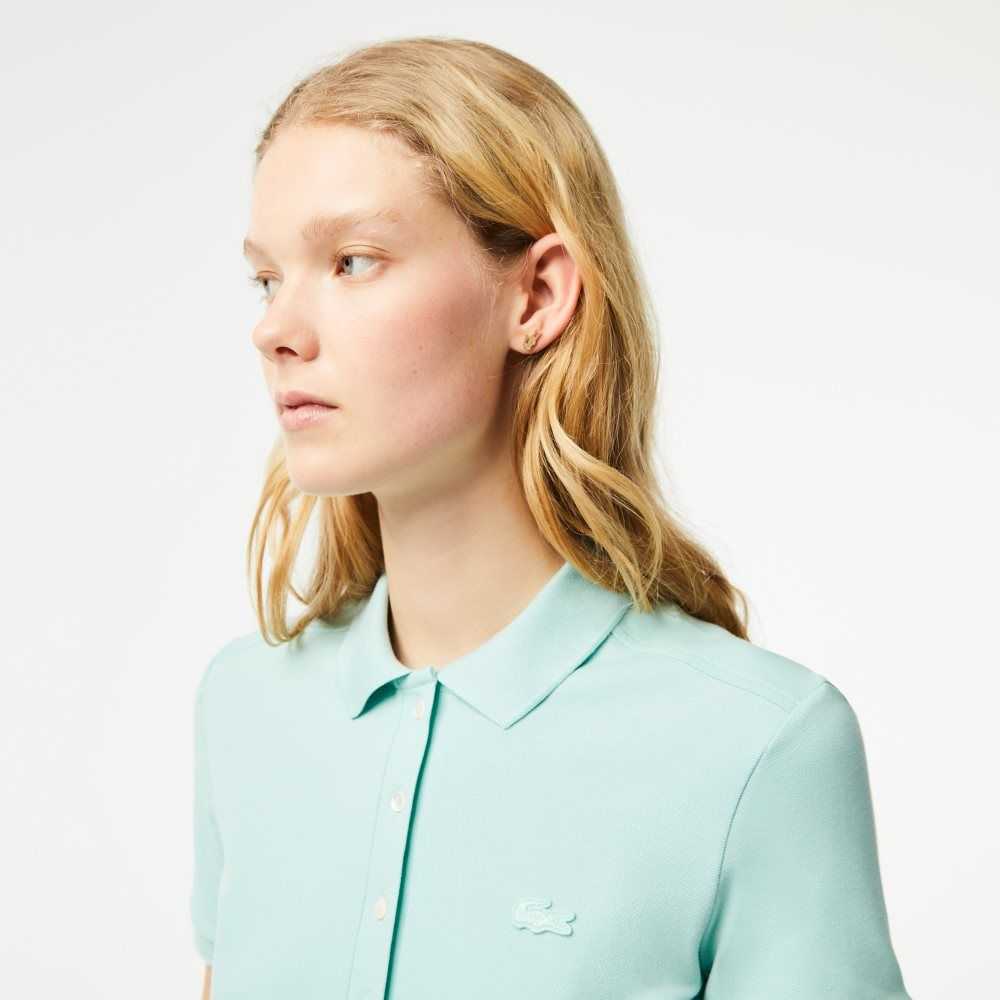 Lacoste Stretch Bomull Pique Polo Mintgröna | LEYIQ-1492