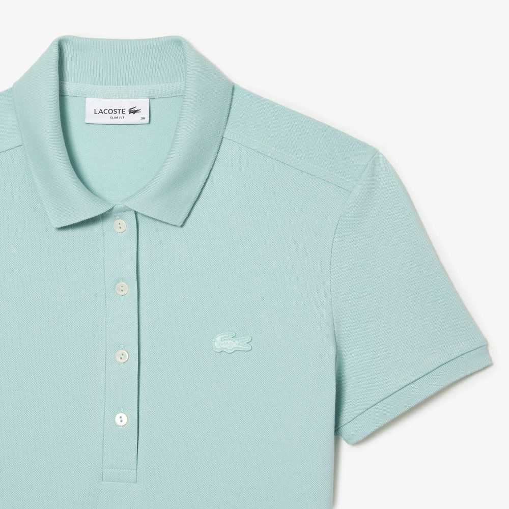 Lacoste Stretch Bomull Pique Polo Mintgröna | LEYIQ-1492