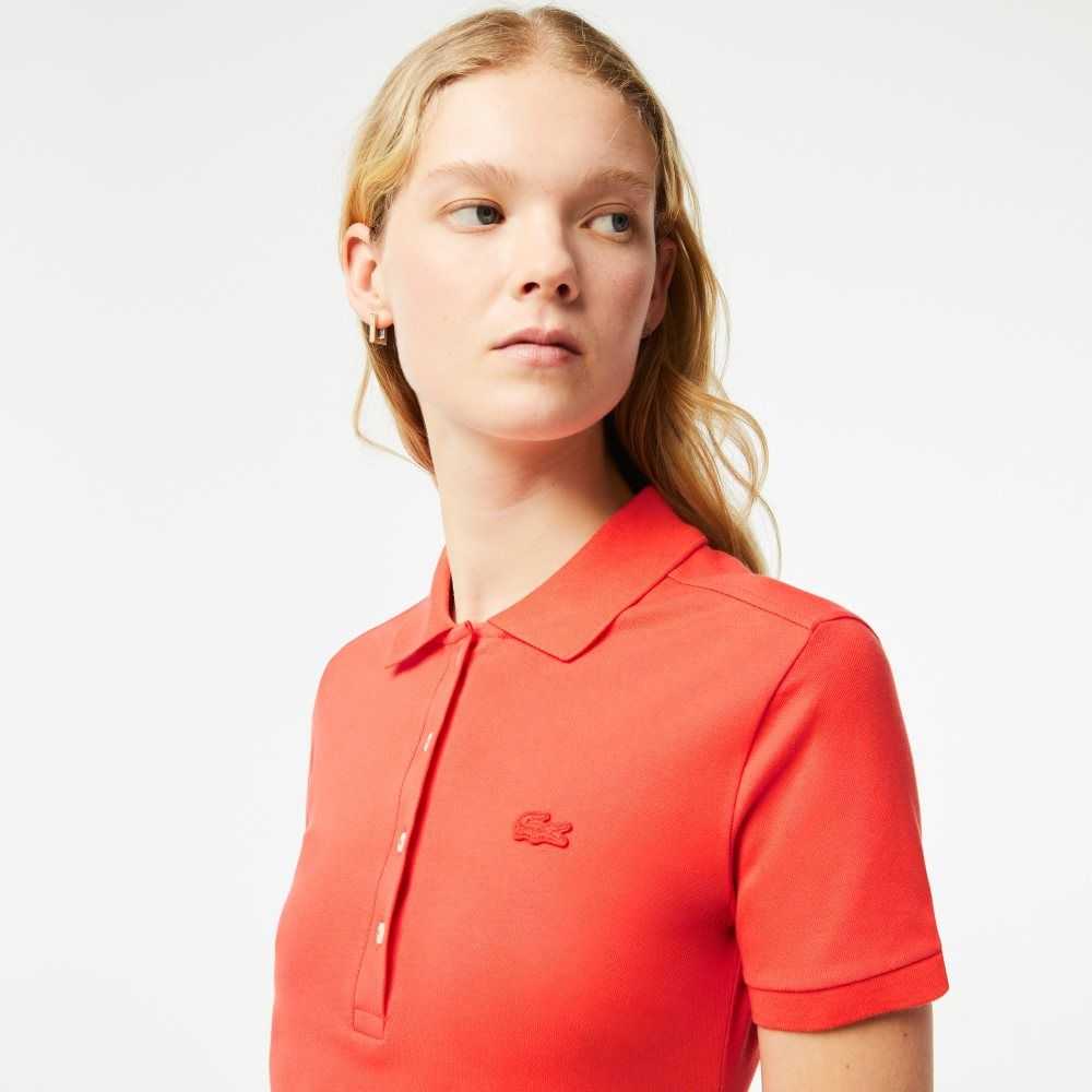 Lacoste Stretch Bomull Pique Polo Orange | QPXMW-4382