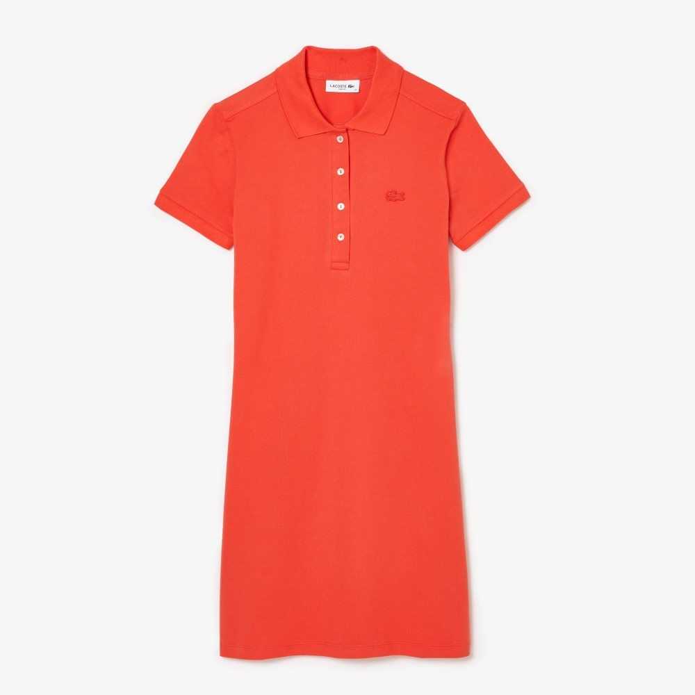 Lacoste Stretch Bomull Pique Polo Orange | QPXMW-4382