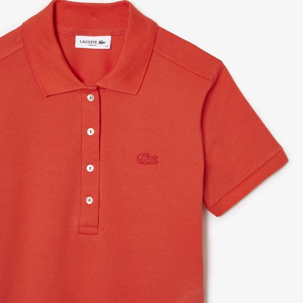 Lacoste Stretch Bomull Pique Polo Orange | QPXMW-4382