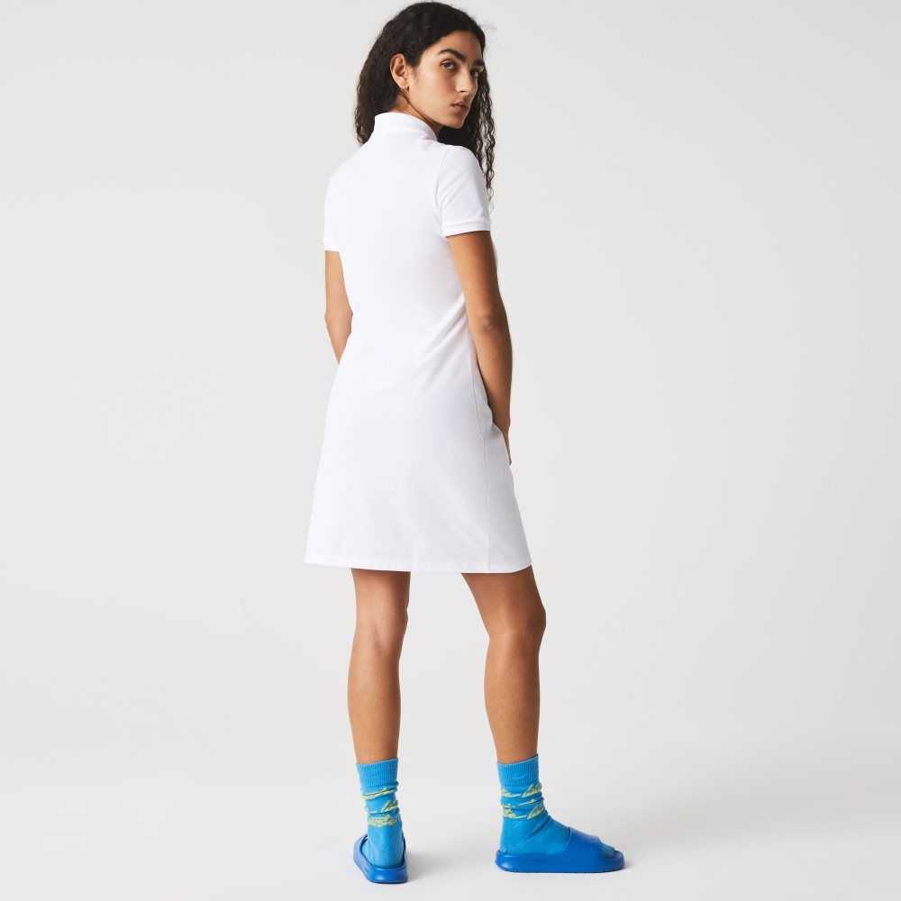 Lacoste Stretch Bomull Pique Polo Vita | ZSOYC-5278