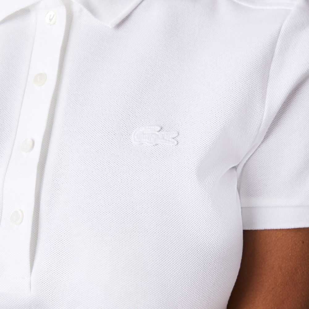 Lacoste Stretch Bomull Pique Polo Vita | ZSOYC-5278