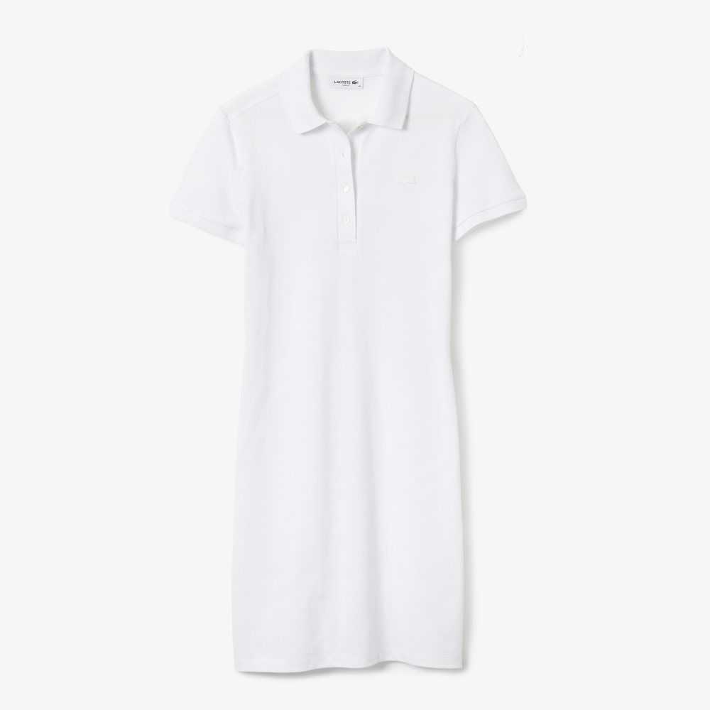 Lacoste Stretch Bomull Pique Polo Vita | ZSOYC-5278