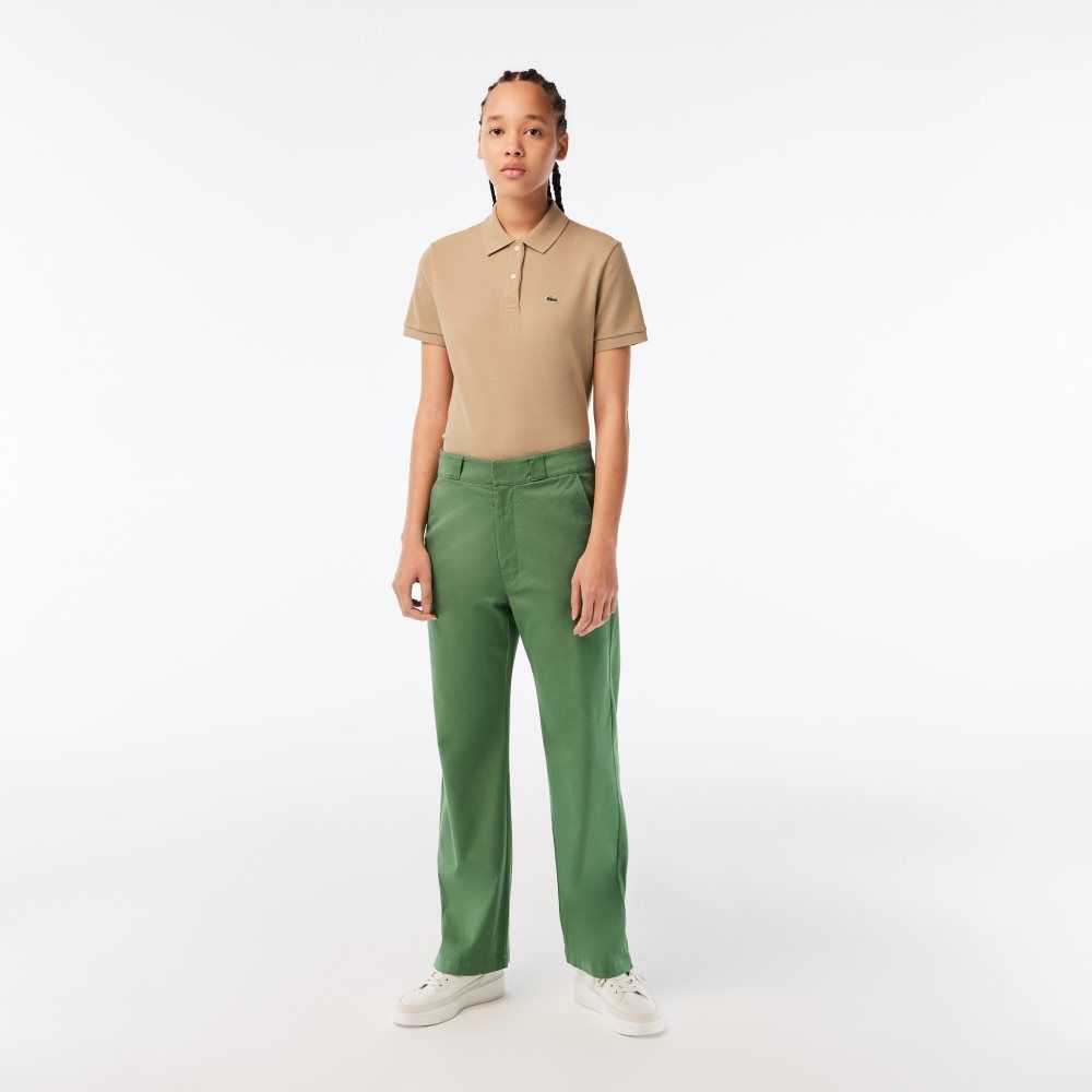 Lacoste Stretch Gabardine Khaki Gröna | MQUPS-8354