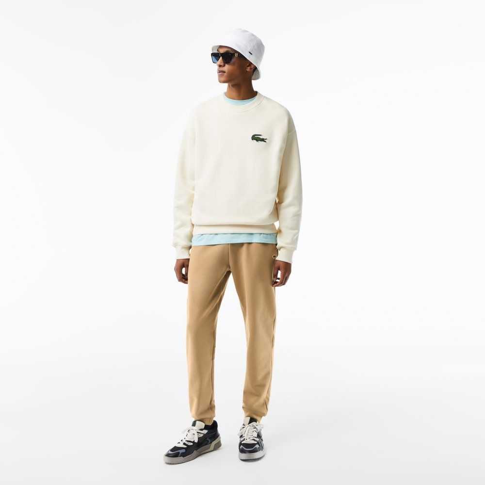 Lacoste Tapered Fit Fleece Beige | JKVQB-7185