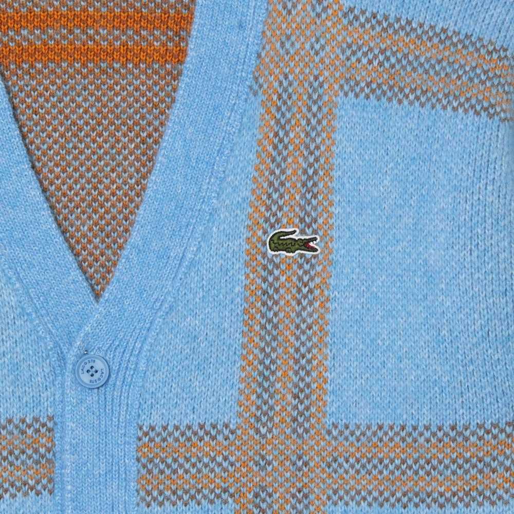 Lacoste Tartan Pattern Ull Cardigan Blå Orange Bruna | IAVEG-7405