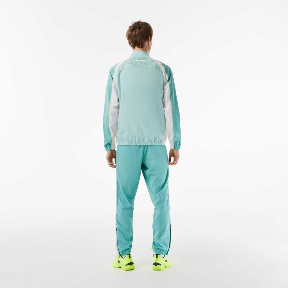 Lacoste Tennis High-Neck Jogger Set Ljusgröna Gröna Vita Gula | UPNOT-8140