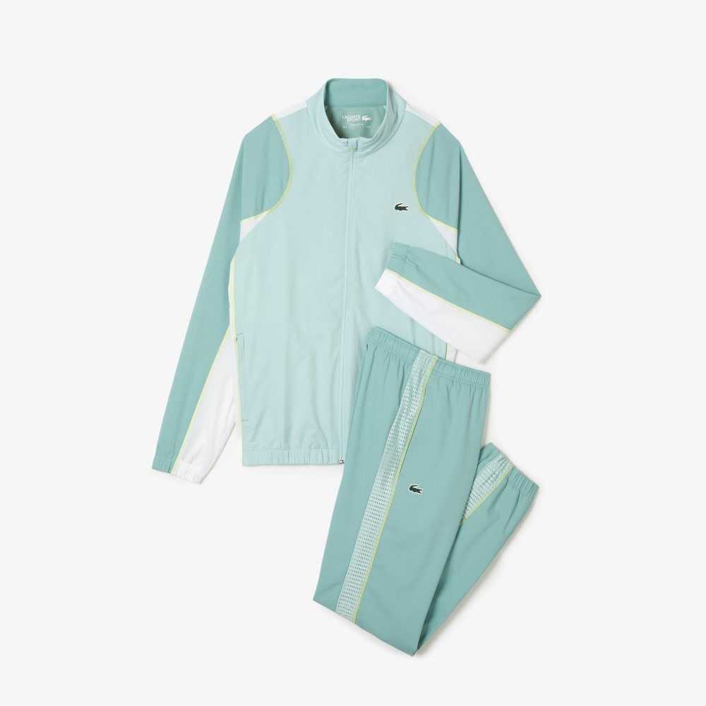 Lacoste Tennis High-Neck Jogger Set Ljusgröna Gröna Vita Gula | UPNOT-8140