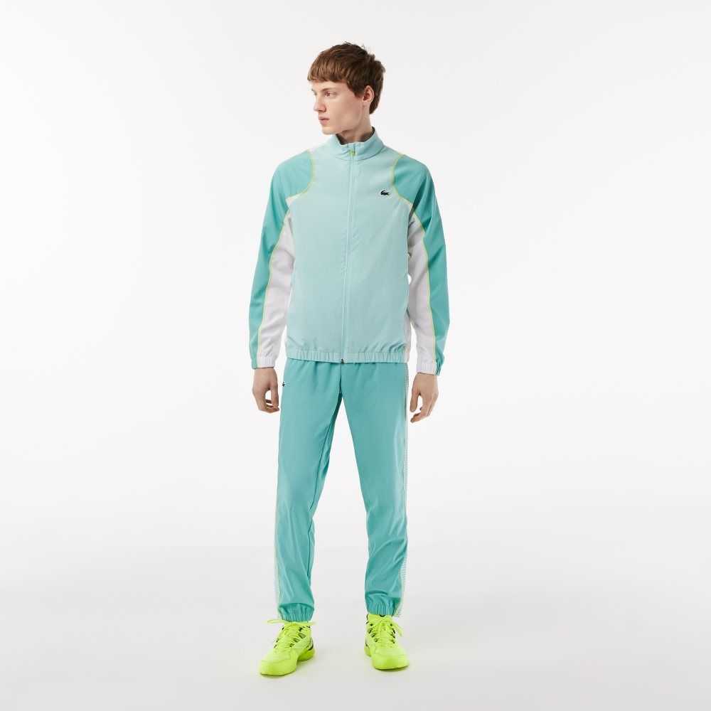 Lacoste Tennis High-Neck Jogger Set Ljusgröna Gröna Vita Gula | UPNOT-8140