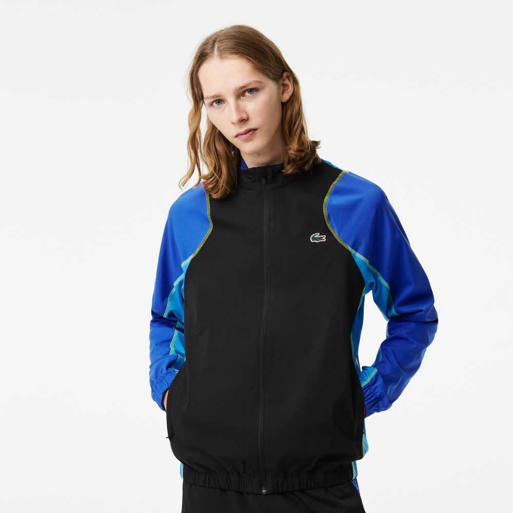 Lacoste Tennis High-Neck Jogger Set Svarta Blå Gula | OPARX-4980