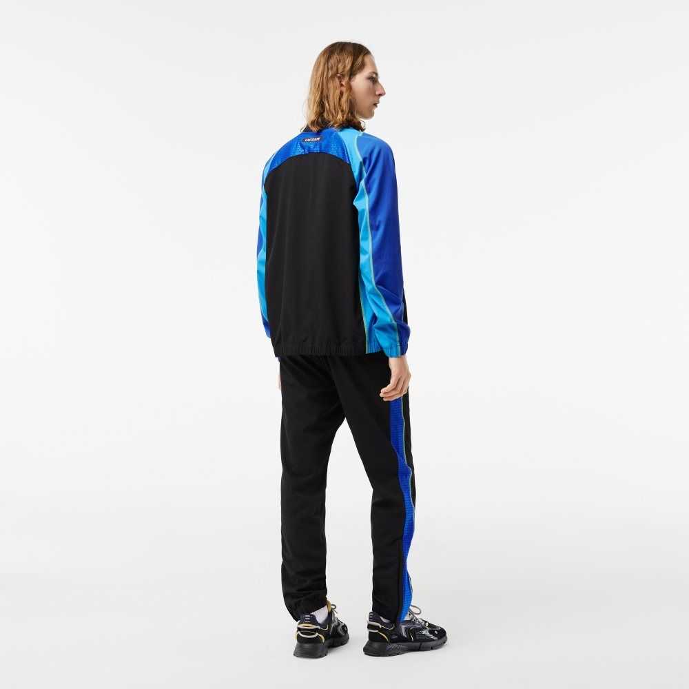 Lacoste Tennis High-Neck Jogger Set Svarta Blå Gula | OPARX-4980