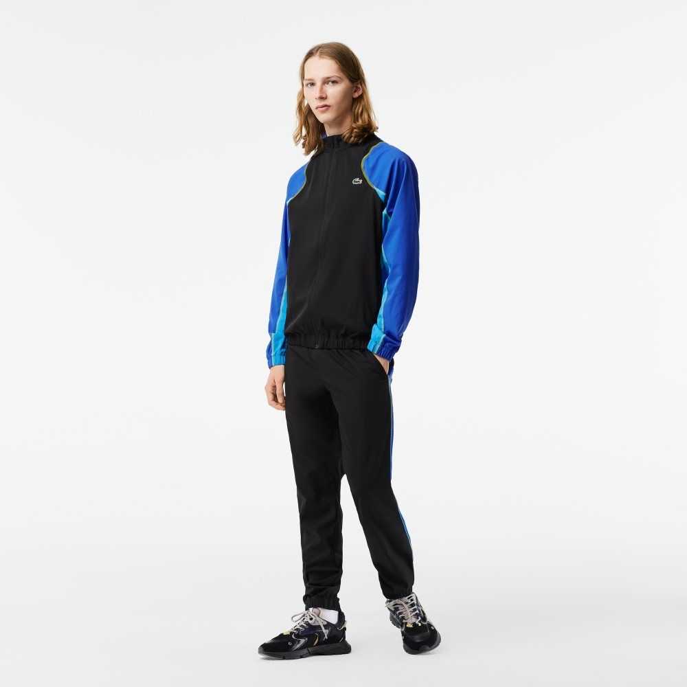 Lacoste Tennis High-Neck Jogger Set Svarta Blå Gula | OPARX-4980