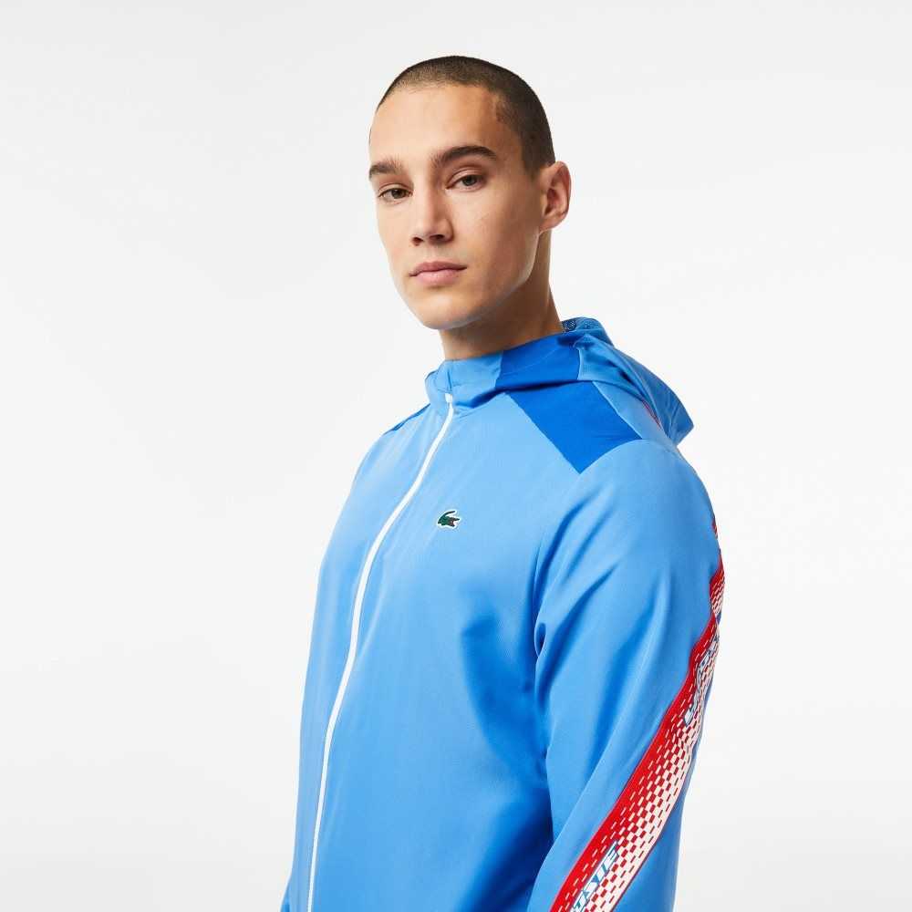 Lacoste Tennis Recycled Polyester Hooded Jacket Blå Vita | SKMUW-9342