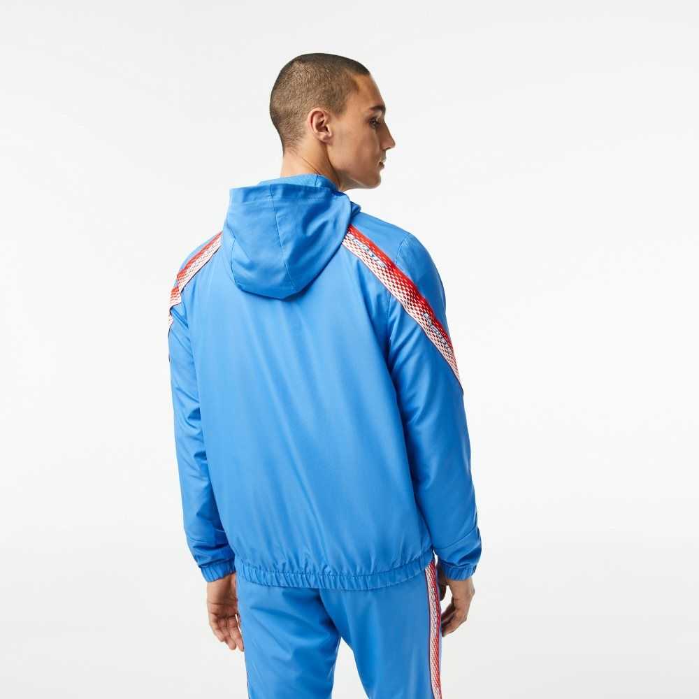 Lacoste Tennis Recycled Polyester Hooded Jacket Blå Vita | SKMUW-9342