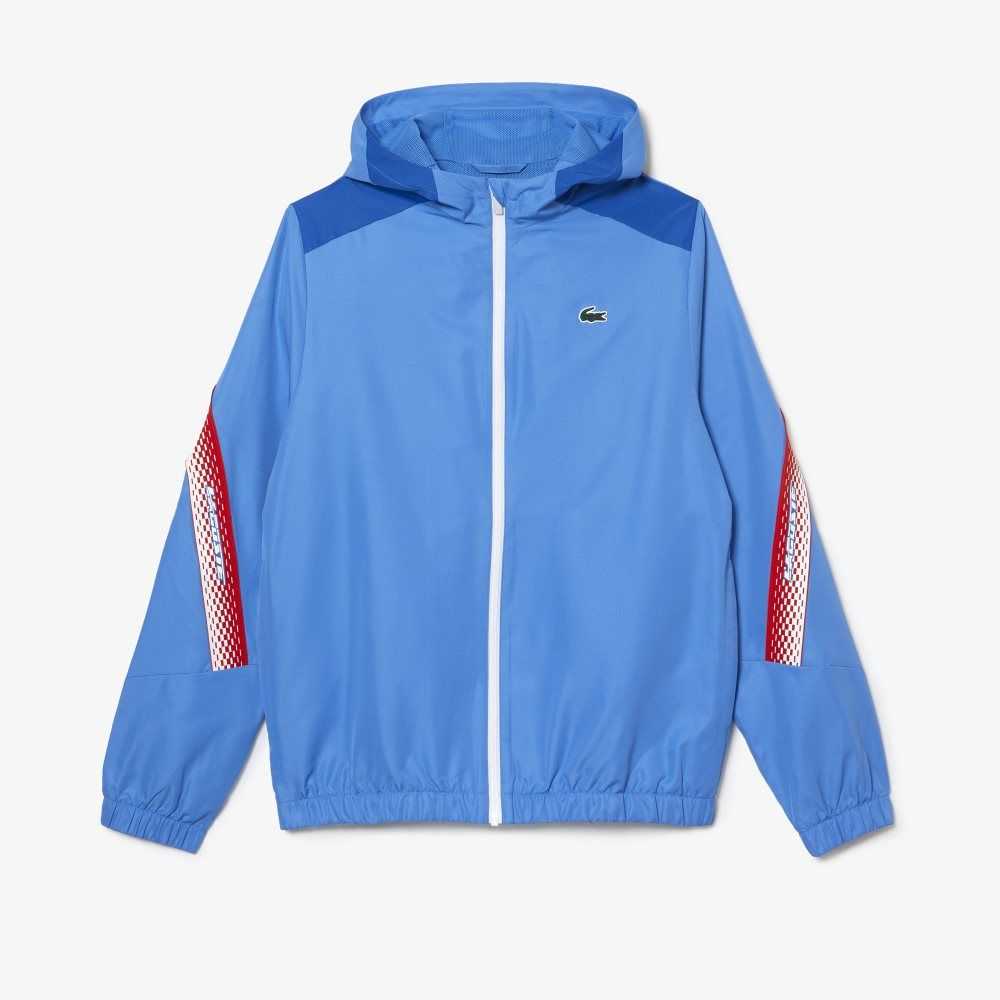 Lacoste Tennis Recycled Polyester Hooded Jacket Blå Vita | SKMUW-9342