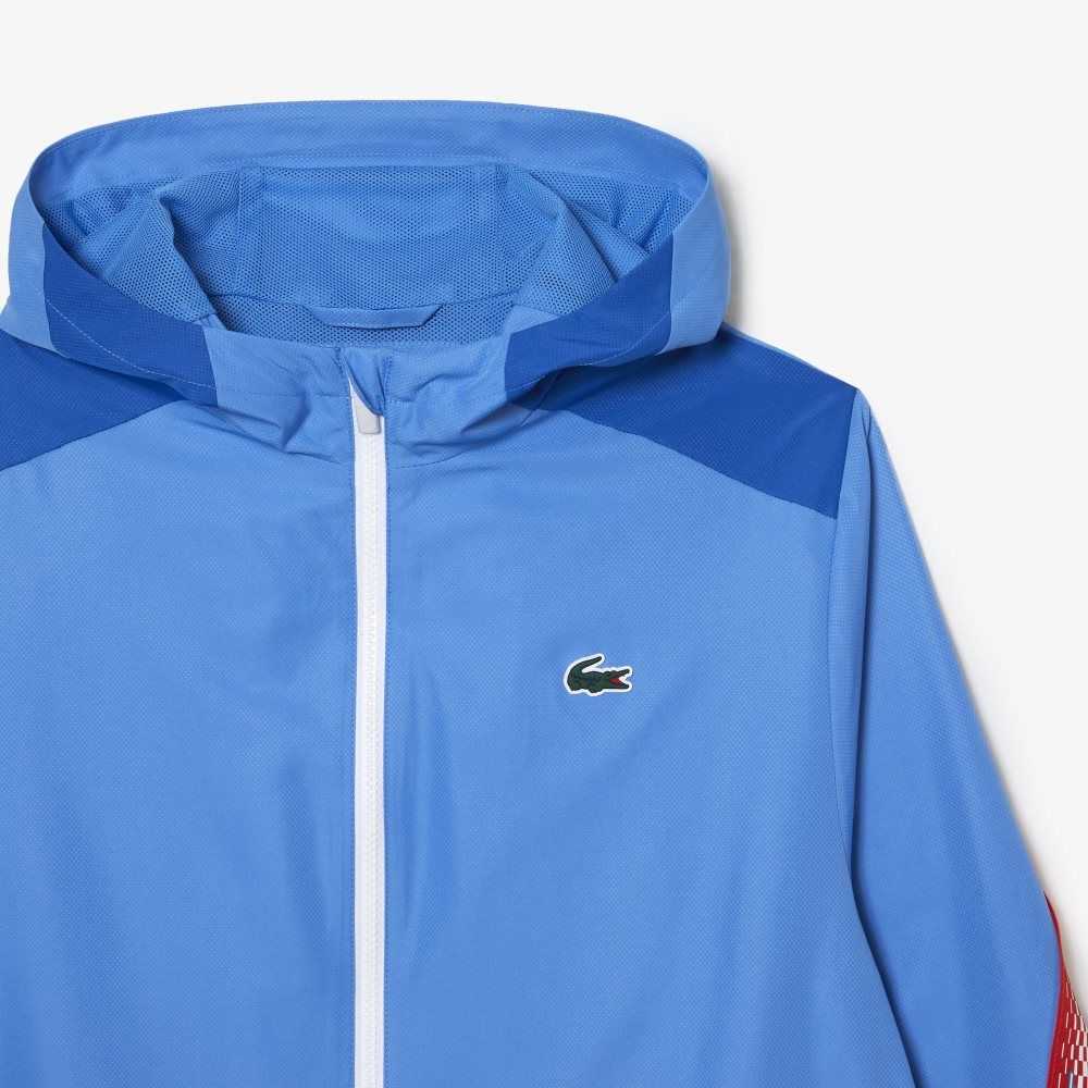 Lacoste Tennis Recycled Polyester Hooded Jacket Blå Vita | SKMUW-9342