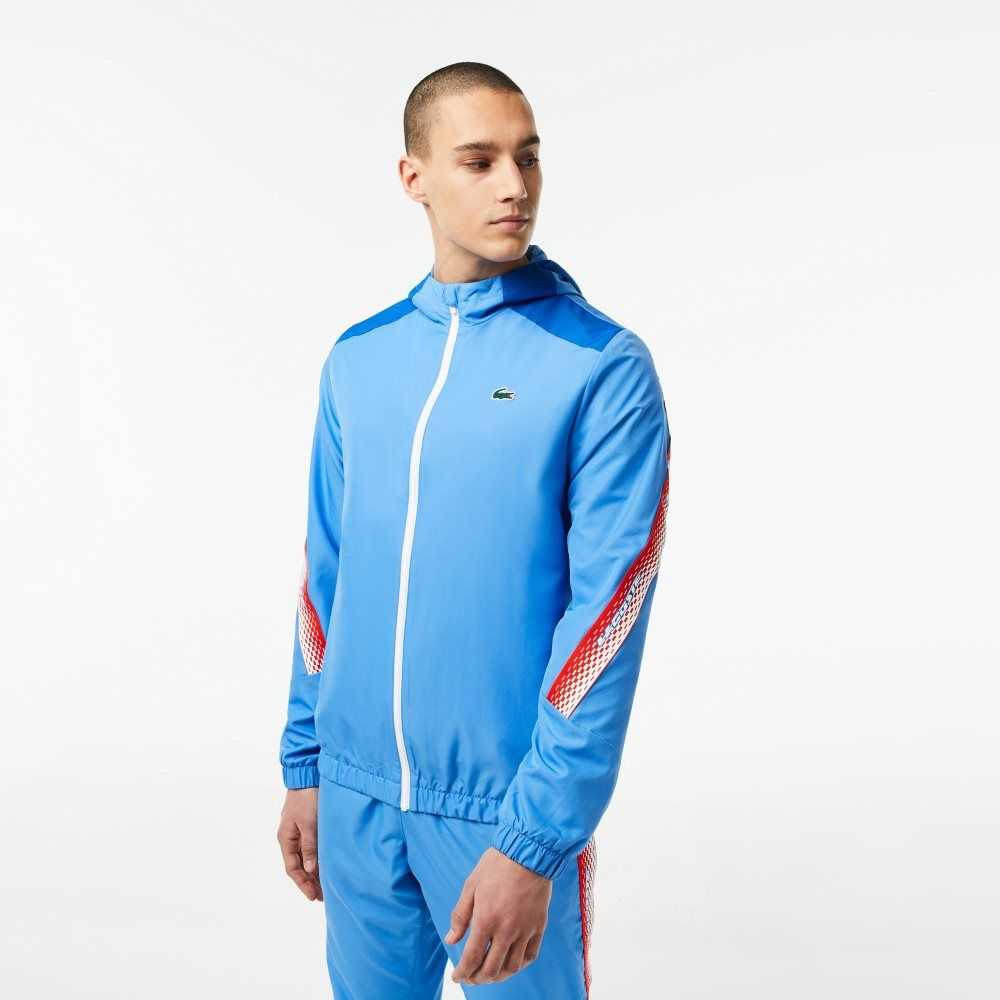 Lacoste Tennis Recycled Polyester Hooded Jacket Blå Vita | SKMUW-9342