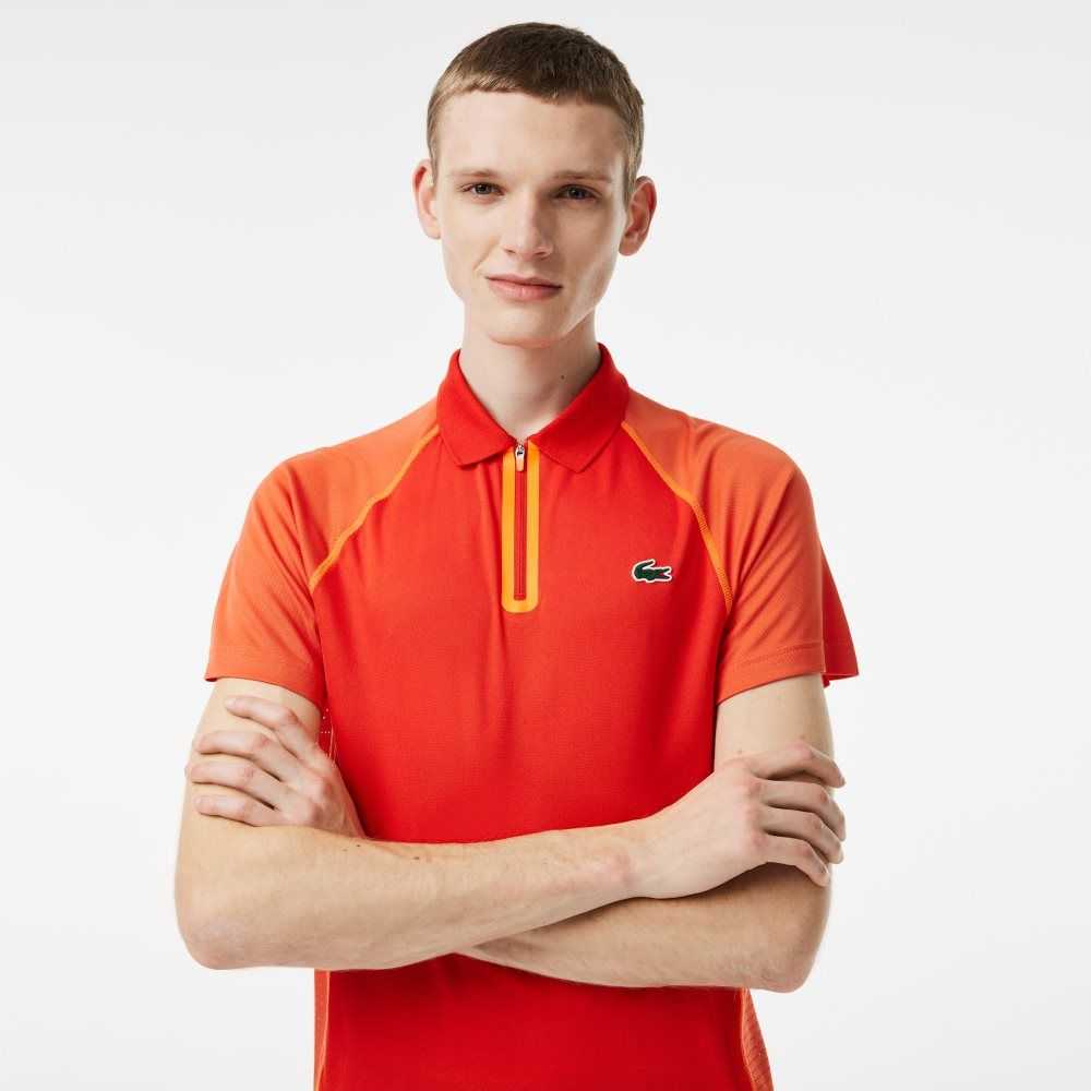 Lacoste Tennis Recycled Polyester with Ultra-Dry Tekno Röda Orange | NCUQR-6507