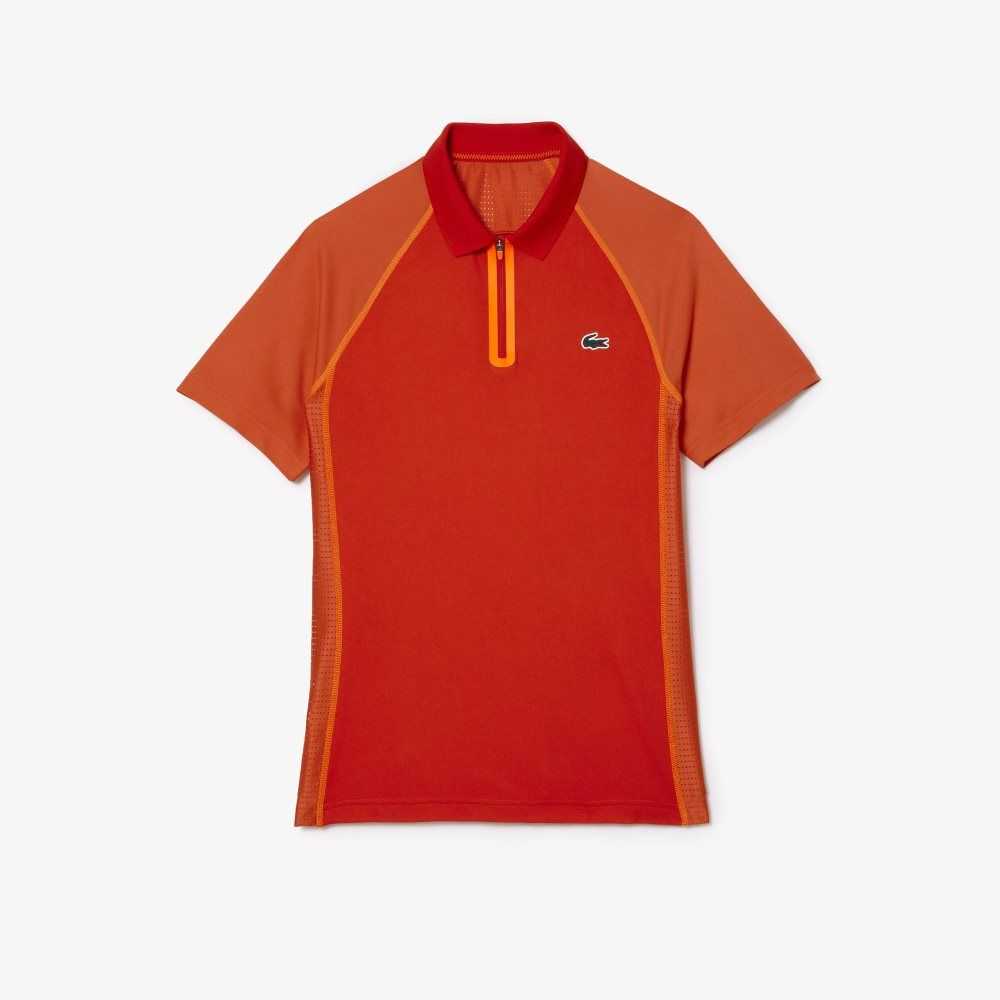 Lacoste Tennis Recycled Polyester with Ultra-Dry Tekno Röda Orange | NCUQR-6507