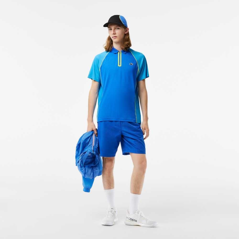 Lacoste Tennis Recycled Polyester with Ultra-Dry Tekno Blå Gula | WSFUC-6125