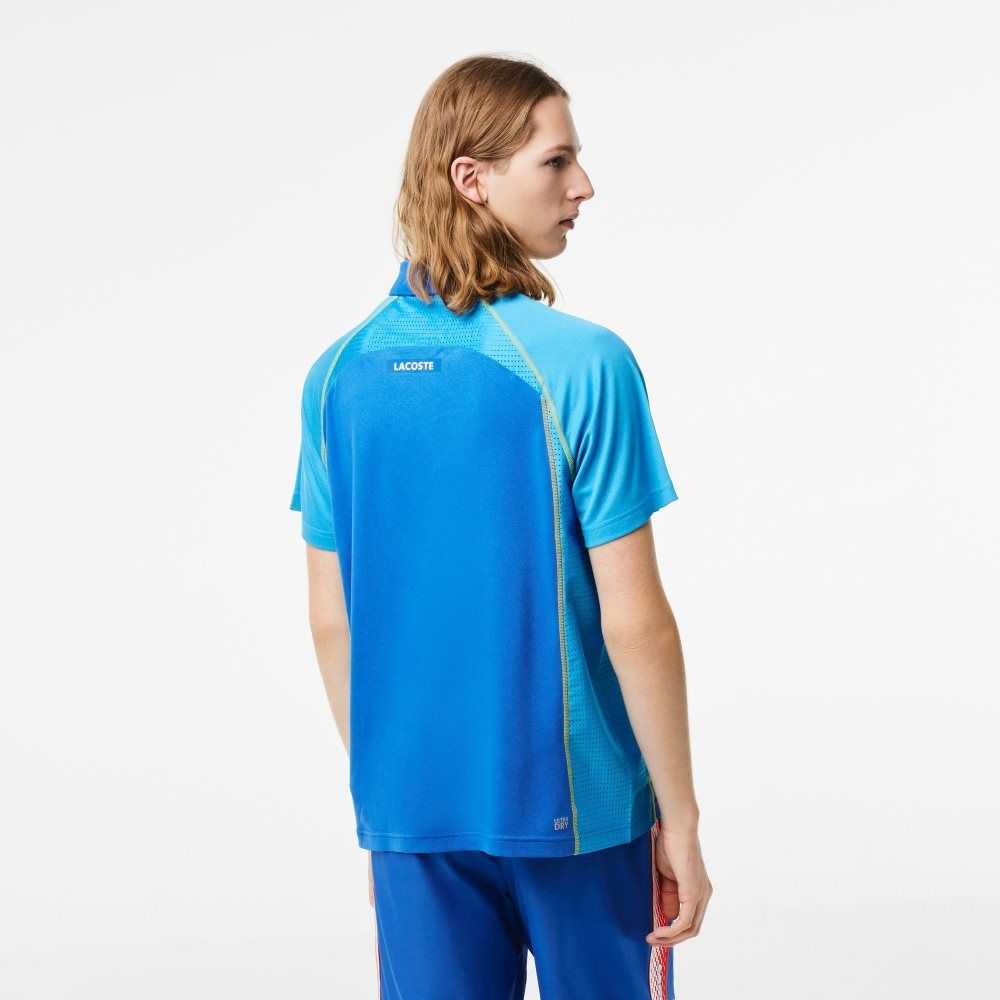 Lacoste Tennis Recycled Polyester with Ultra-Dry Tekno Blå Gula | WSFUC-6125