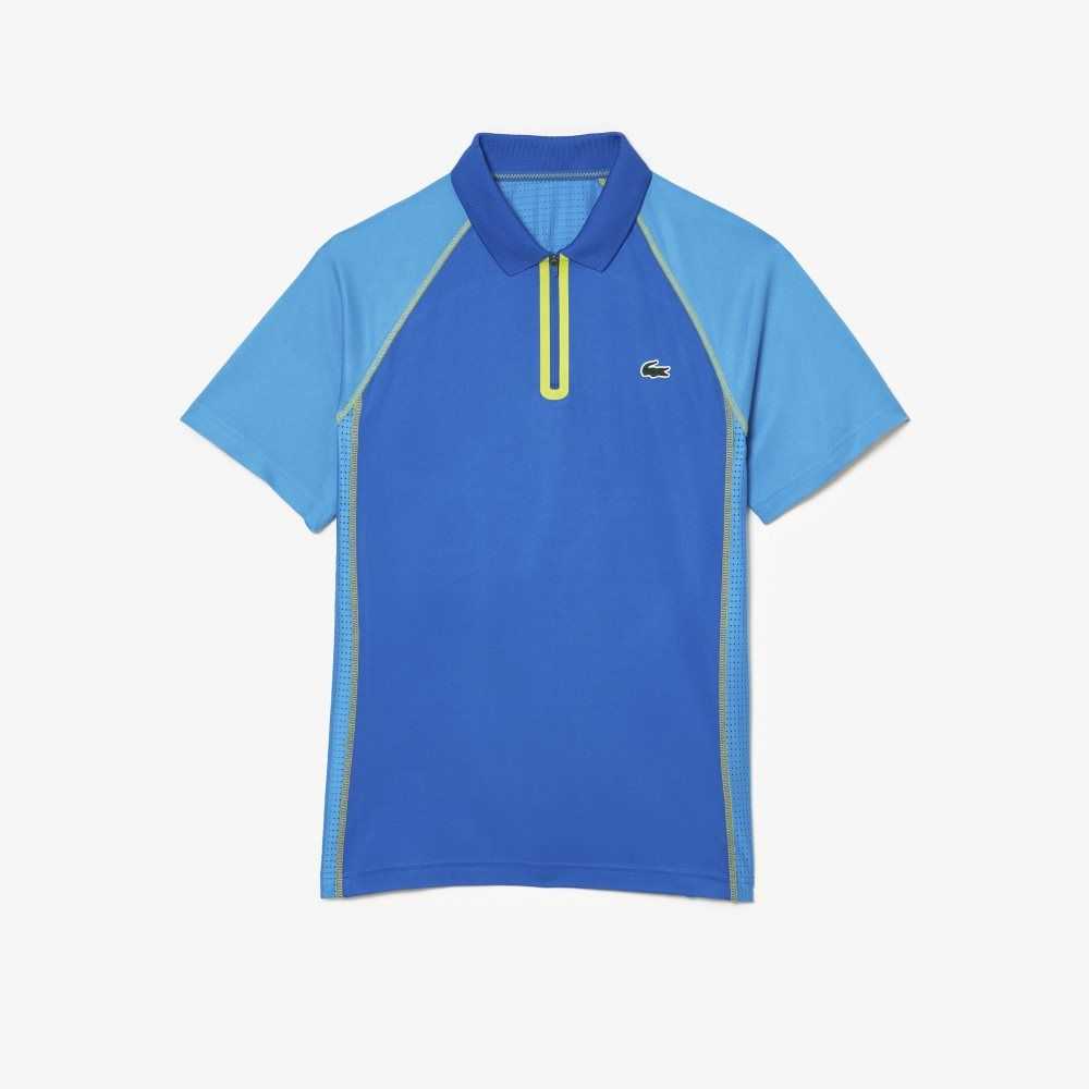 Lacoste Tennis Recycled Polyester with Ultra-Dry Tekno Blå Gula | WSFUC-6125