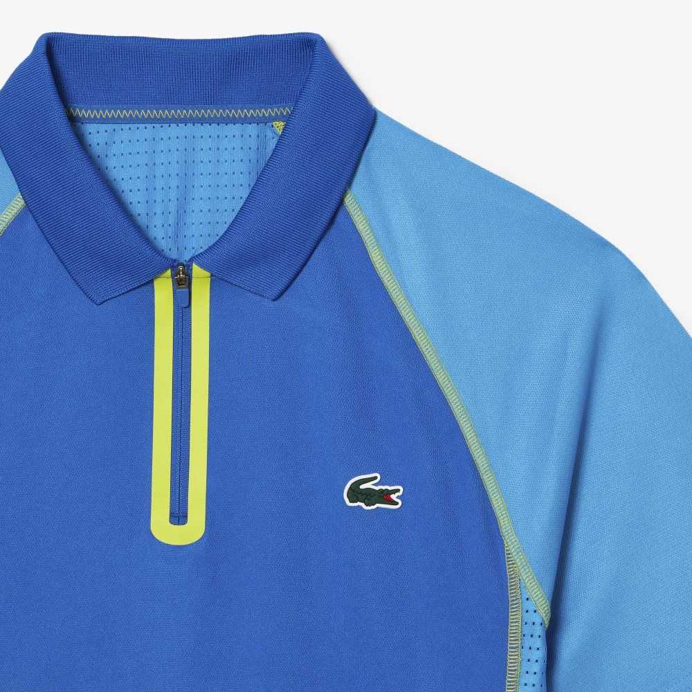 Lacoste Tennis Recycled Polyester with Ultra-Dry Tekno Blå Gula | WSFUC-6125