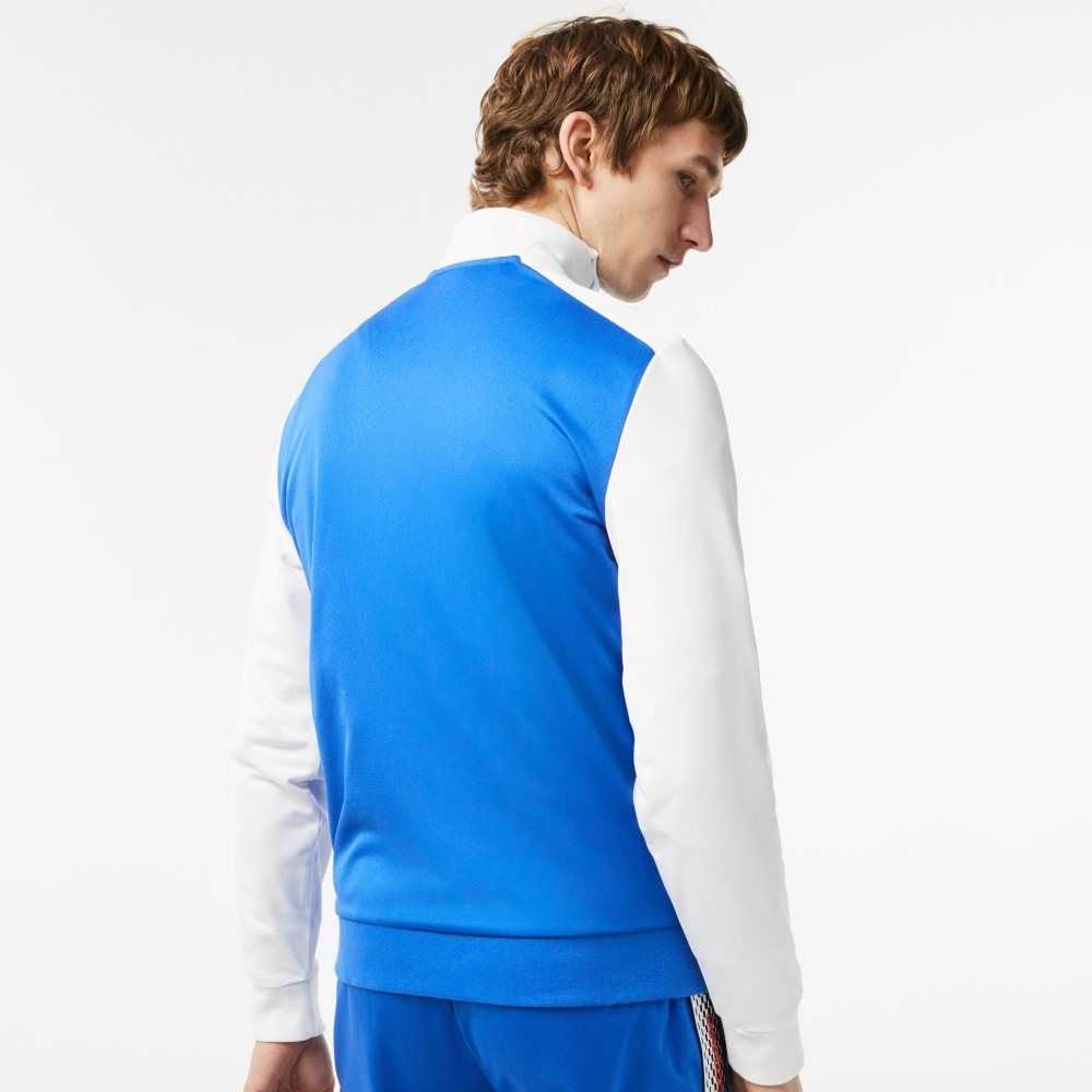 Lacoste Tennis Zipped Ripstop Sweatshirt Blå Vita Blå | HEAPY-7306