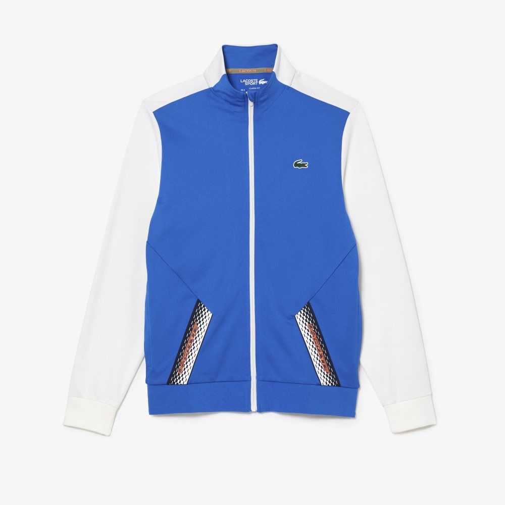 Lacoste Tennis Zipped Ripstop Sweatshirt Blå Vita Blå | HEAPY-7306