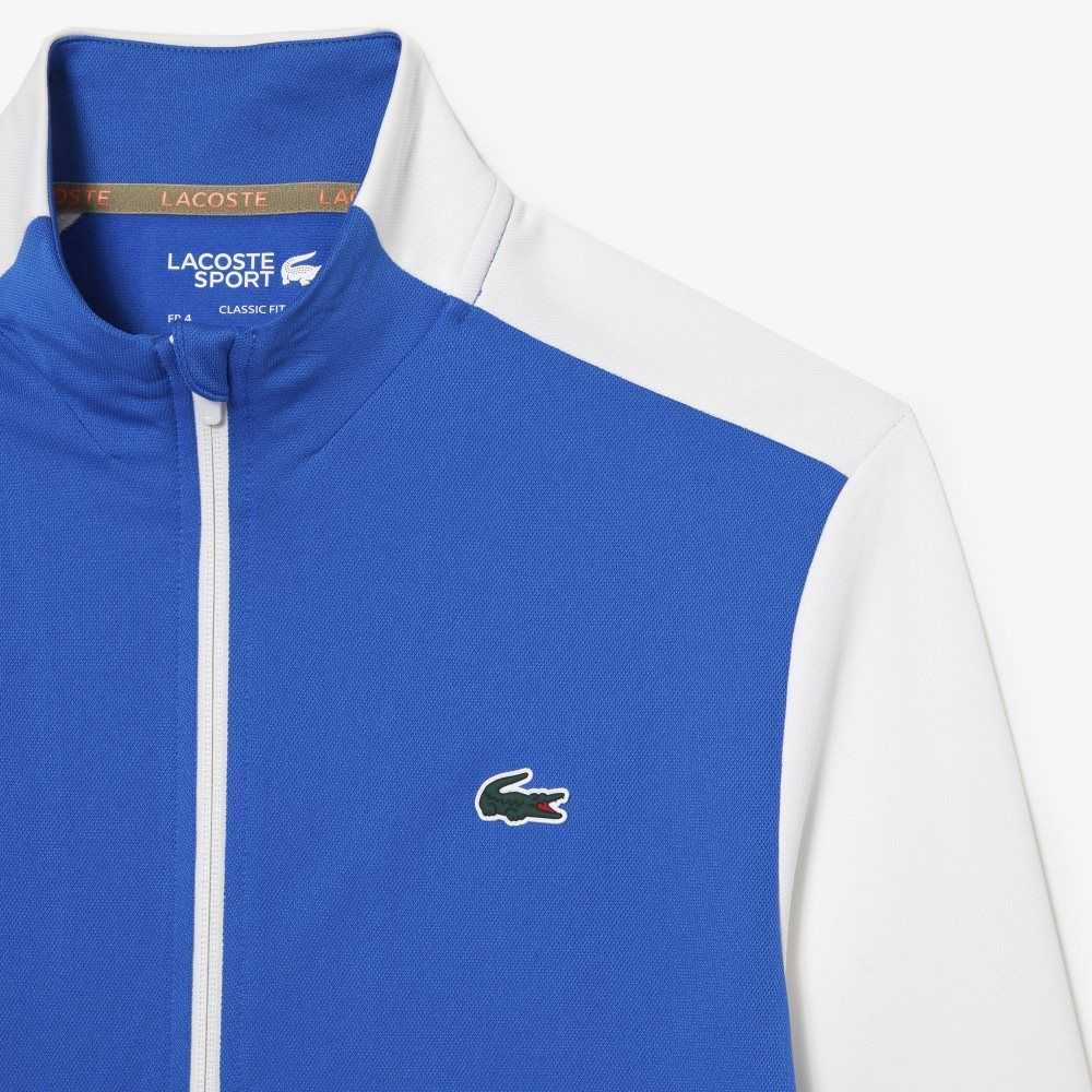 Lacoste Tennis Zipped Ripstop Sweatshirt Blå Vita Blå | HEAPY-7306