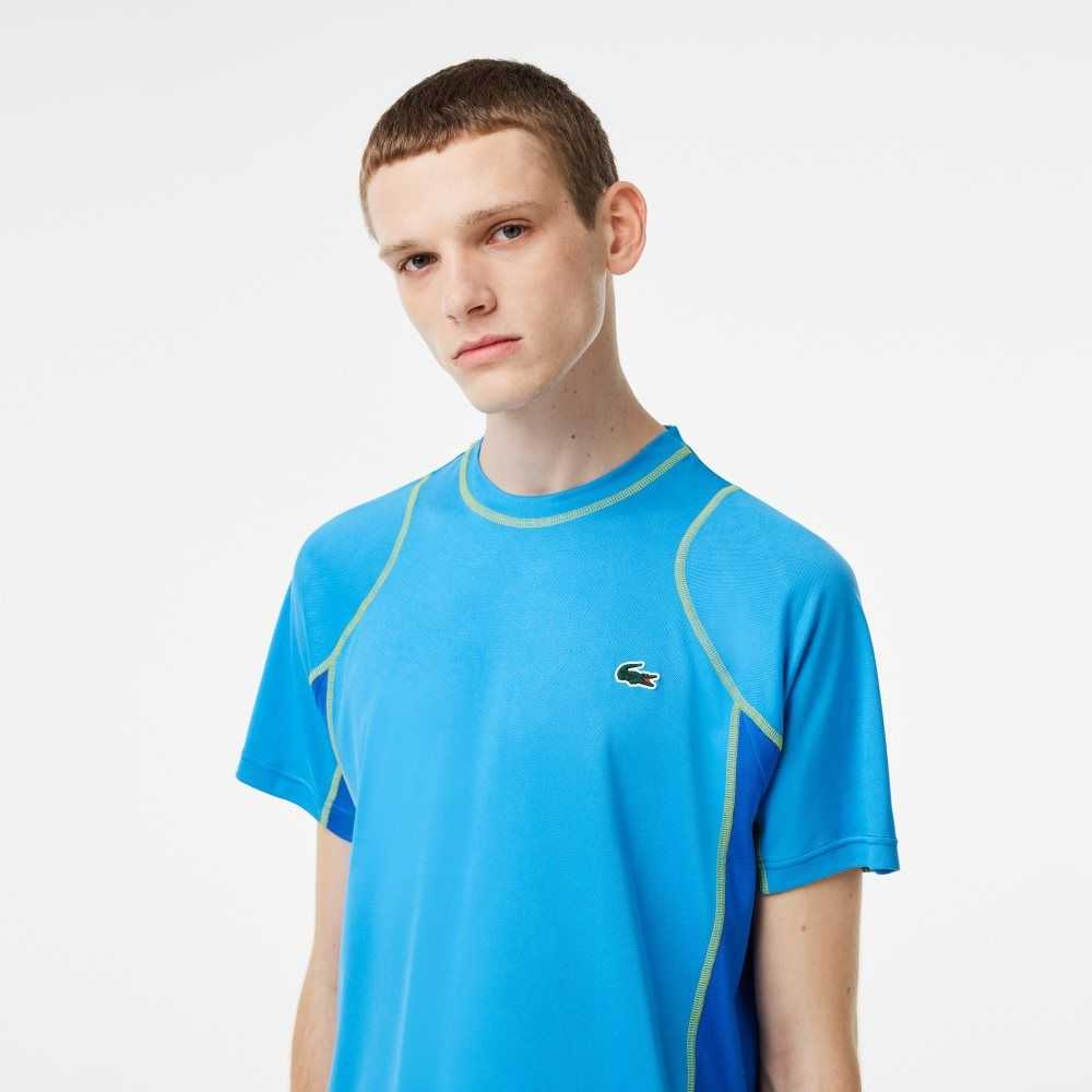 Lacoste Tennis in Tear Resistant Pique Blå Gula | NTVBP-6349