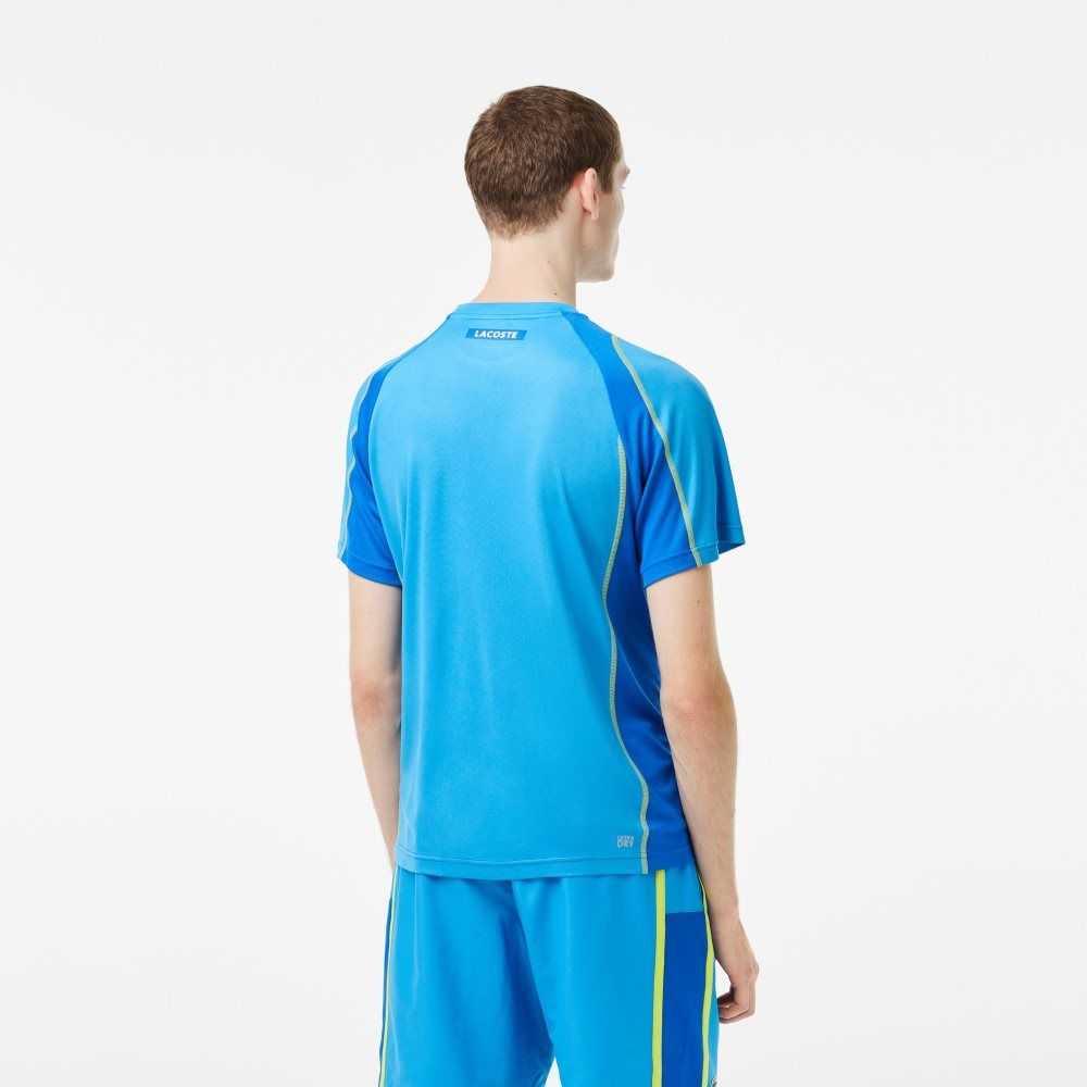 Lacoste Tennis in Tear Resistant Pique Blå Gula | NTVBP-6349