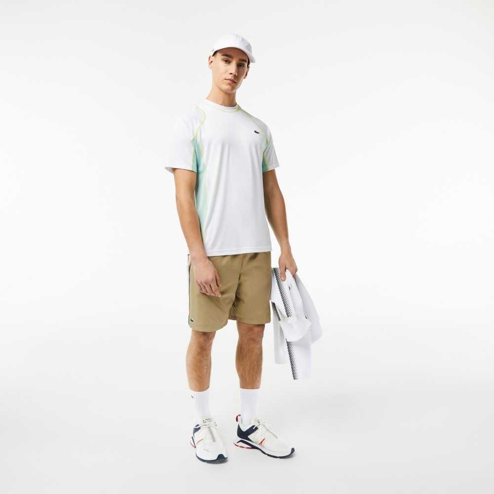 Lacoste Tennis in Tear Resistant Pique Vita Ljusgröna Gula | GAKMJ-8910