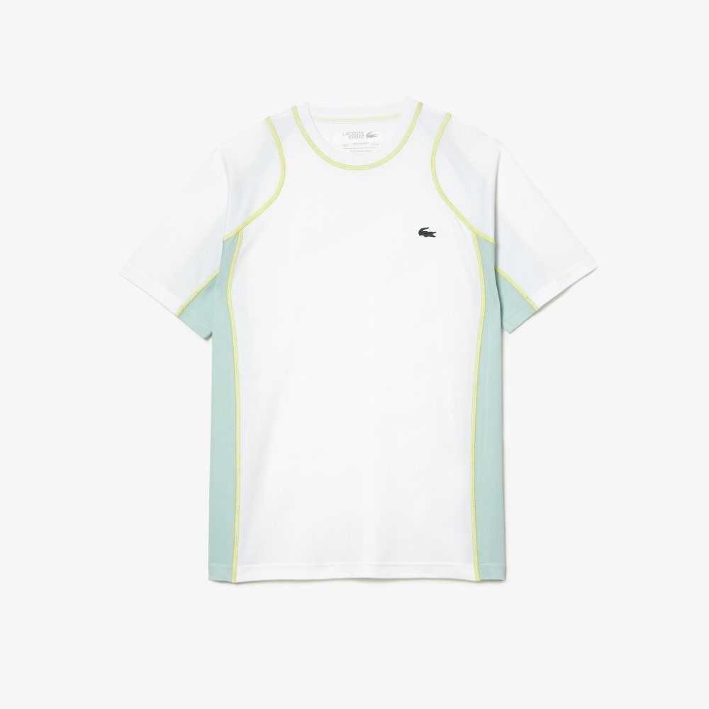 Lacoste Tennis in Tear Resistant Pique Vita Ljusgröna Gula | GAKMJ-8910