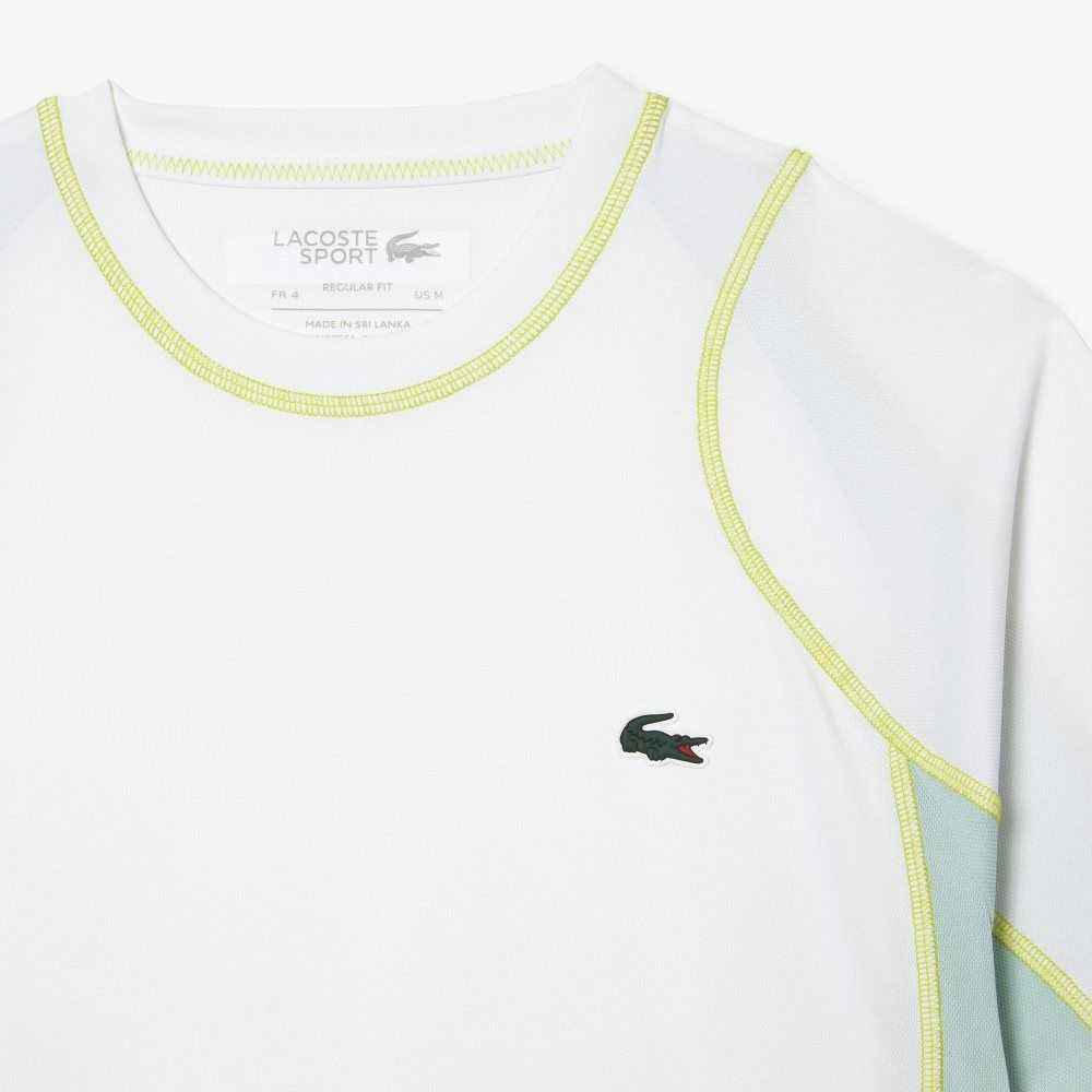 Lacoste Tennis in Tear Resistant Pique Vita Ljusgröna Gula | GAKMJ-8910