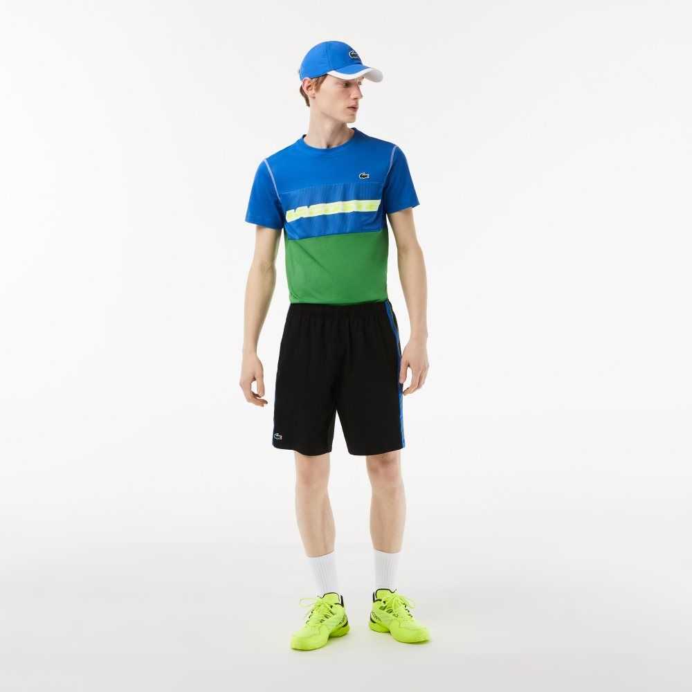 Lacoste Tennis x Daniil Medvedev Jersey Blå Gröna Vita Gula | KCIOZ-4960