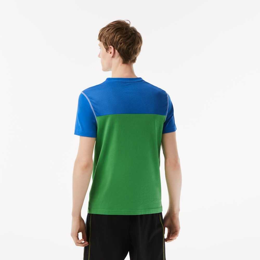 Lacoste Tennis x Daniil Medvedev Jersey Blå Gröna Vita Gula | KCIOZ-4960